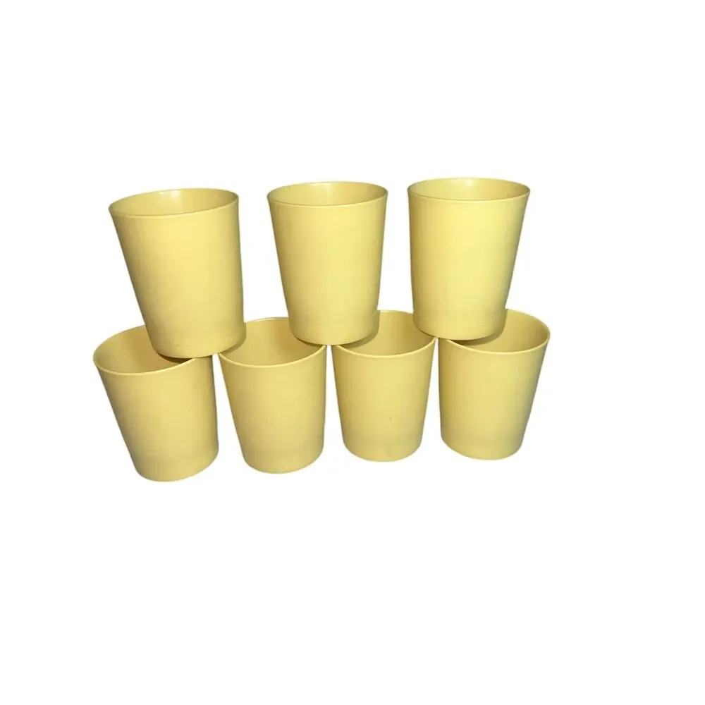 Vintage Tupperware  tumblers cups Harvest Gold Juice Cups set of 7
